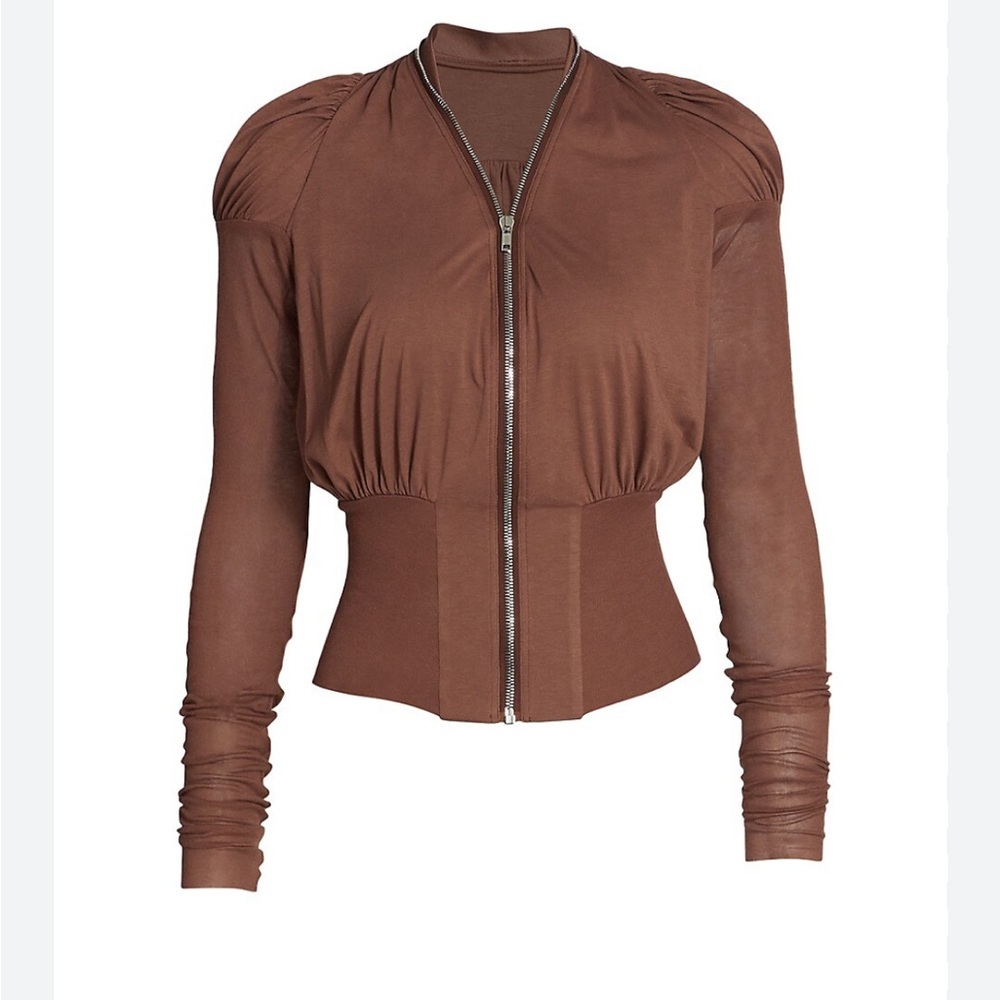 Rick Owens Brown Zip-Up Top never worn